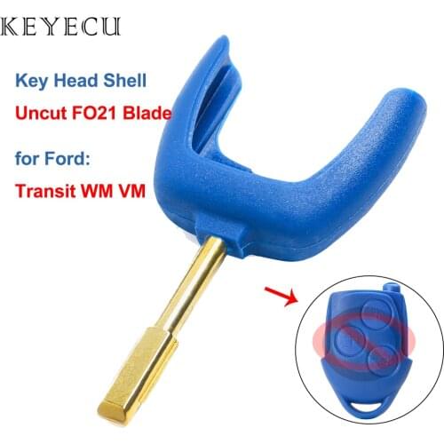 Keyecu Remote Car Key Shell Case Cover Head Part with Uncut FO21 Blade for Ford Transit WM VM 2006 2007 2008 2009 2010 2011 2012