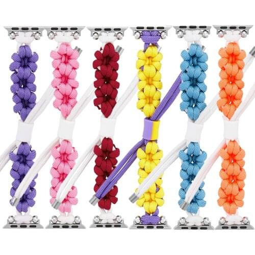 Nylon Braided Woven Strap for apple watch bands 44mm 42mm 38mm 40mm Wrist iwatch series SE 6 5 4 3 2 1 Replacement bracelet belt