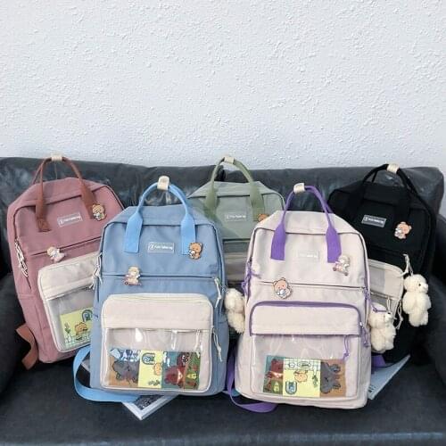 Fashion Women Backpack Kawaii School Bag For Teenagers Girls Cute Women Laptop Backpack Portable Travel Bagpack Notebook 2021