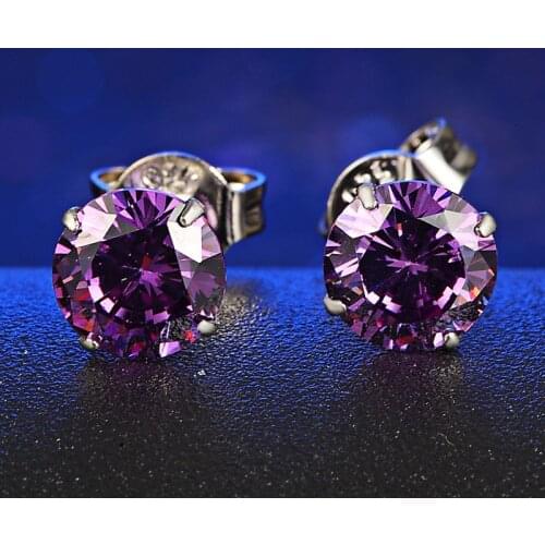 LEKANI 5MM Crystals From Swarovski Genuine 925 Sterling Silver Stud Earrings for Women Men Jewelry Drop Shipping Wholesale