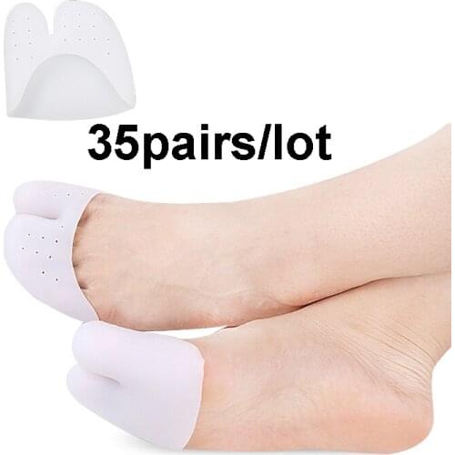 35 Pair Wholesale Silicone Gel Bunion Splint Straightener Corrector Foot Toes Separator Feet Care Tools Hallux Valgus Massager