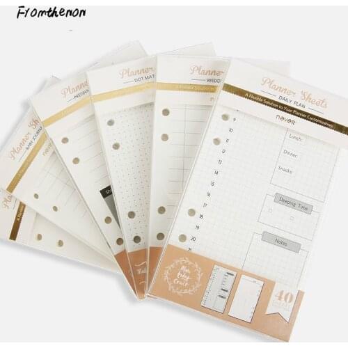 Spiral Notebook Journal Filler Papers A6 Planner Daily Weekly Insert Pages Diary Book Inner Core for Dokibook Stationery