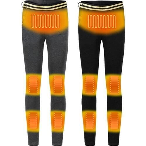 Electric Heated Warm Pants Men Women USB Heating Base Layer Elastic Trousers Insulated HeatedUnderwear for Camping Hiking