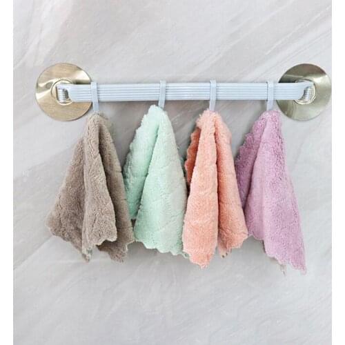 5Pcs/set Dishcloth Double-sided Water Absorbent Kitchen Dish Washing Rag Microfiber Scouring Pad Household Cleaning Cloth Wiper