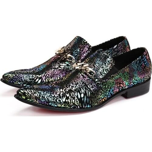 Zapatos Hombre Glitter Star Retro Men Casual Genuine Leather Shoes Italian Luxury Stylish Mens Formal Shoes Large Sizes 13