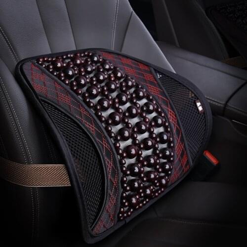 KKYSYELVA Wood bead Lumbar Support for office Chair Truck Vehicle Car Auto Supports Waist pillow cushion for car Back massager