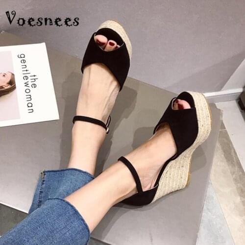 Voesnees Womens Shoes Waterproof Platform Wedges Sandals 2021 Summer New All-match Thick Bottom Non-slip Rubber Sole High-Heels