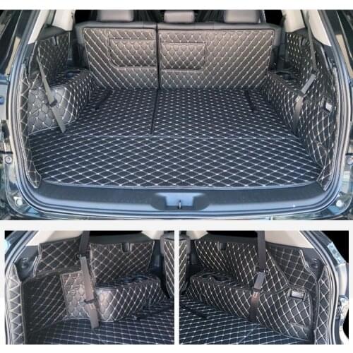 Newly! Full set car trunk mats for Toyota Highlander 7 seats 2019-2014 durable boot carpets cargo liner mats for Highlander 2017