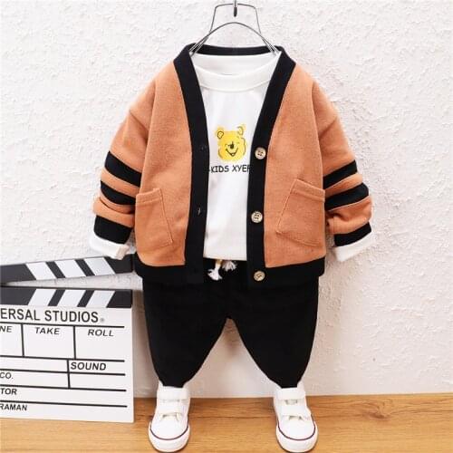 0-5 Year Spring Autumn Boy Girl Clothing Set 2021 New Fashion Active Coat+Shirt+Pant Kid Children Baby Toddler Boy Girl Clothing