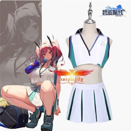 Anime Azur Lane ssn-698 Bremerton Cosplay Costume Adult Women Outfits Heavy Cruisers Two Piece Sportwear Top Skirt Cuff Necklace