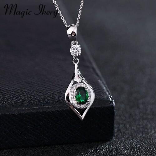 Magic Ikery New 2016 Elegant Pendant Neclace Gold Color Multicolor Zircons Necklace For Women MKS00871