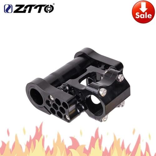 ZTTO 7075 Aluminum Alloy CNC Ultralight High-Strength Adjustable Folding Bike Double Stem fitting for Folding Bicycle 25.4mm