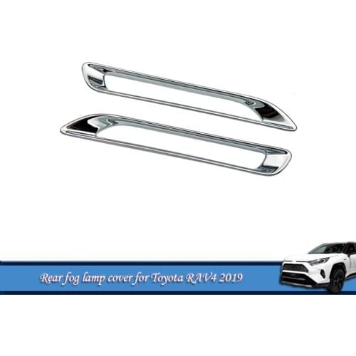 1 Set Rear Fog Lamp Cover Back Bumper Foglight Covers Trim For Toyota RAV4 2019 Car Accessories ABS Chrome