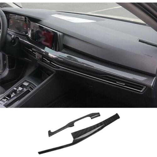 2PCS Car Center Control Panel Trim Dashboard Protective Cover Strips for Golf 8 MK8 R 2020 2021