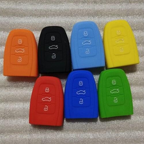 3 Button Silicone Remote Key Cover Case Fob Fit For Audi A6L Q7 TT R8 A3 A4L