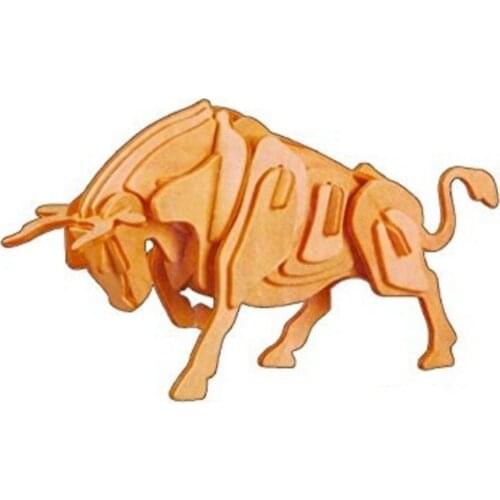 3D Wooden Puzzle-Bull
