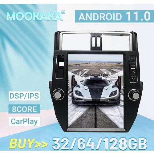 4+128GB For TOYOTA Land Cruiser Prado 150 2014 - 2018 Car Multimedia Player Stereo Radio Audio Android Tesla Style GPS Head Unit