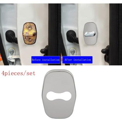 4 pcs silver Stainless Steel Car Door Lock Protective Buckle Cover case for Citroen Picasso C4L C5 C3-XR