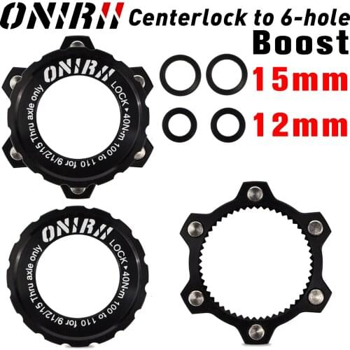 ONIRII Center Lock Hub Boost Adapter,Center-Lock for 6-Hole, Change Rear M12x142mm to 148mm, Front M15x100mm to 110mm New
