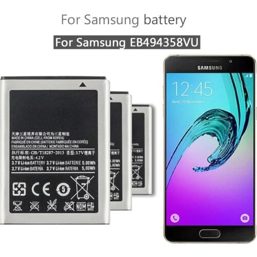 EB494358VU 1350mAh Battery for Samsung Galaxy Ace S7250D S5670 S5830 GT-S5660 i569 S5839I S7500 S7510 Mobile Phone Bateria