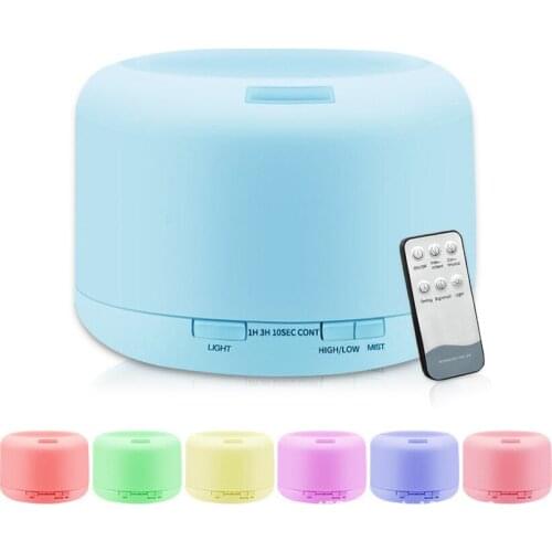 500ML Remote Controller Aroma Diffuser 7 Color LED Lamp Aromatherapy Machine Essential Oil Diffusion System Mist Maker