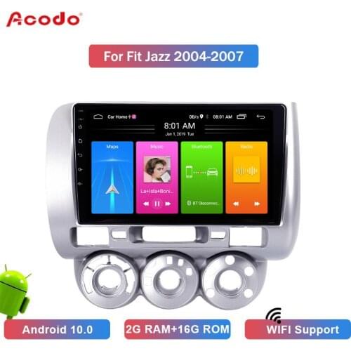 ACODO 2G RAM 16G ROM Android 10.0 Car Radio Multimedia Player For Honda Fit JAZZ 2004-2007 Navigation GPS 2 Din