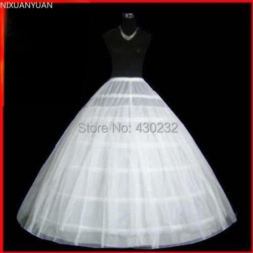 Free shipping High Quality White 6 Hoops Petticoat Crinoline Slip Underskirt For Wedding Dress Bridal Gown In Stock 2021