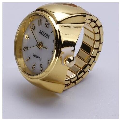 Finger Ring Watch Luxury Quartz Watch Clocks Round Elastic Finger Ring Watches Gold Men Womens Gift 10pcs/lot