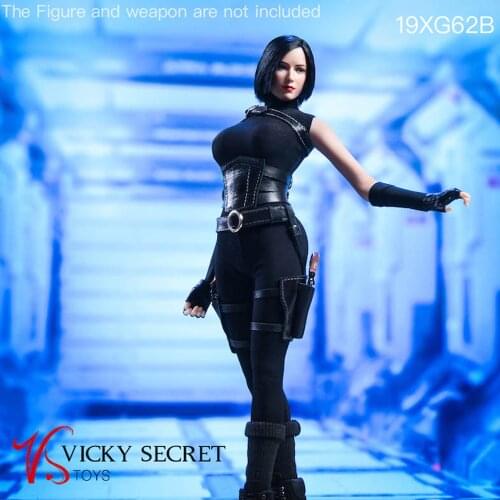 VSTOYS 1 /6 Black Phoenix White Phoenix Assassin Tights Without Body Head Sculpture 19XG62B Black Female Clothes