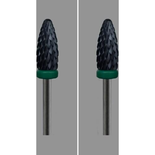 Black -6PCS-Ceramic Nail Drill Bit - Flame Bit - (1041.060)
