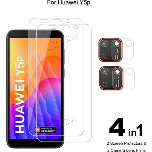 For Huawei Y5P Camera Lens Film & Tempered Glass Screen Protectors Protective Guard HD Clear