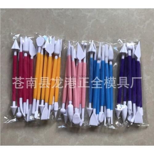 By dhl 200set 8pcs/set Fondant Cake 16 Patterns Decorating Flower Sugar Craft Modelling Tools Clay Fondant Cake Decorating Tools