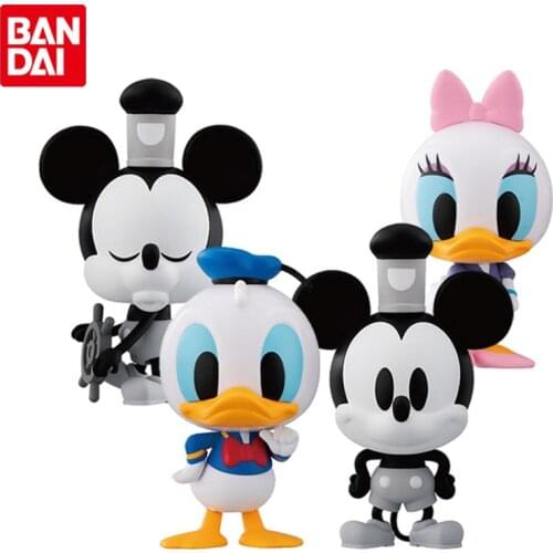 Bandai Disney Big Head Assembled Shellless Gacha Willie Steam Boat Mickey Mouse Donald Duck Daisy Duck Anime Action Figures Toys