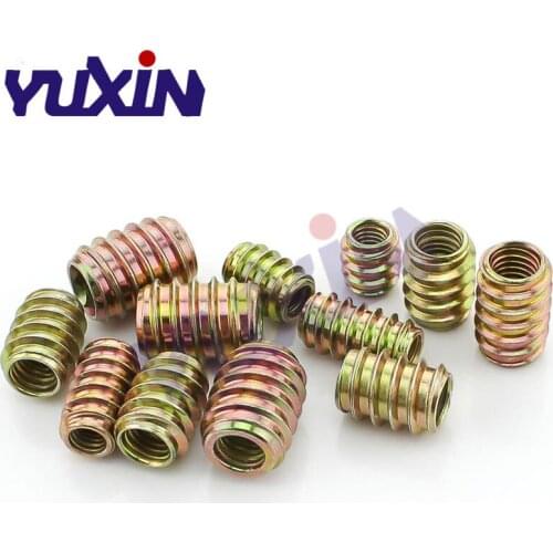 M4 M5 M6 M8 M10 Zinc Alloy Unhead Wood Insert Nut Hex Drive Head Furniture Nuts length 8mm to 25mm