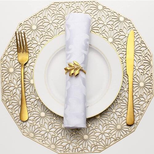 Hot Sale 6pcs Hollowed Out Placemats For Dining Table Table Mats Wipeable Place Mat For Holiday Wedding Dinner Table Decoration