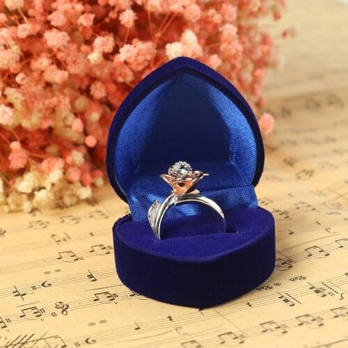 Creative Love Heart Earrings Rings Storage Box Holder Jewery Display Foldable Case Gift Boxes Engagement Ring Packaging Box