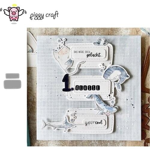Piggy Craft metal cutting dies cut die mold Oval label frame Scrapbook paper craft knife mould blade punch stencils dies