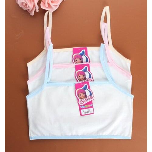 Young Girls Loving Heart Training Lingerie Bra Puberty Kids Cotton Underwear Top Clothes 8-14Year Teens Teenage Puberty