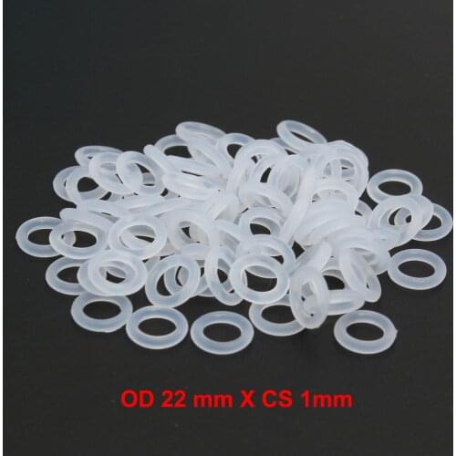 OD22mm x CS1mm SILICONE Rubber Sealed O Shape Ring O-ring Oring