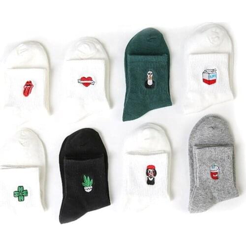 Genke Apparel Made In China Creative Socks Designs Jacquard Bulk Mens Socks Custom Logo