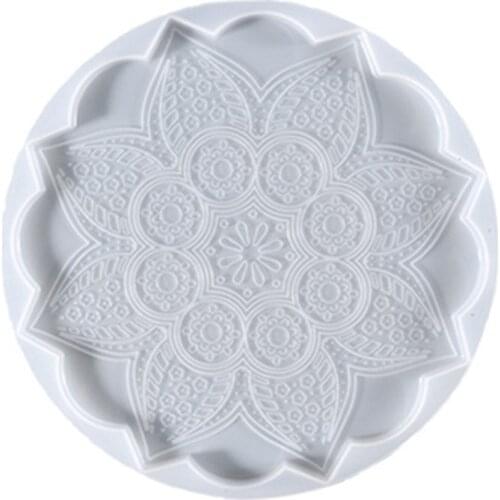 Mandala Coaster Epoxy Resin Mold Cup Mat Placemat Casting Silicone Mould DIY Crafts Home Decorations Making Tools