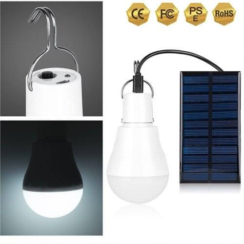 Portable Luz Solar Light Outdoor Waterproof Solar Bulb with Panel Powered Emergency Bulb for Garden Camping Tent Fishing Lights