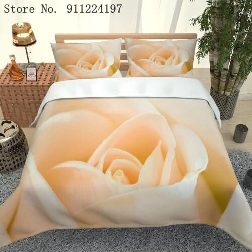 Simple Duvet Cover Single Double Microfiber Bedclothes Twin/Full Queen/King 240x220CM 3D Yellow Flower Printing Bedding Set