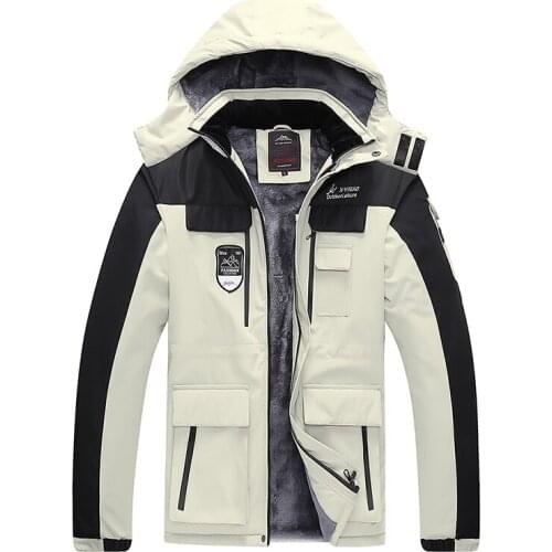 Plus Size 6XL 7XL 8XL Thick Warm Waterproof Jackets Men Winter Parkas Coats Outdoor Windproof Fleece Velvet Skiing Hiking Jacket