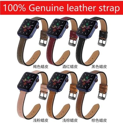 Hot sale for apple watch band Genuine Leather series SE 6 5 4 44mm 40mm bracelet for iwatch 3 2 1 wristband 38 42mm
