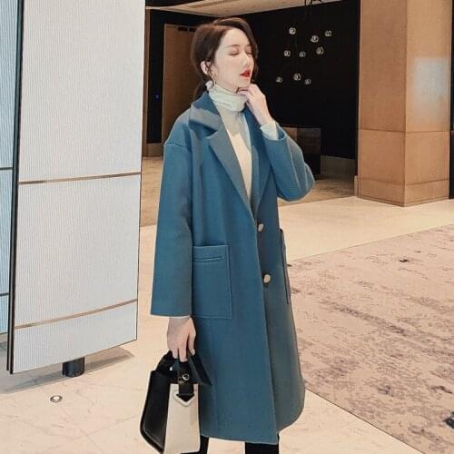 S-2xl Single Button Woolen Coat Women 2020 Fashion Long Wool Overcoat Womens Slim Fit Trench Coat Wool Overcoat Womens