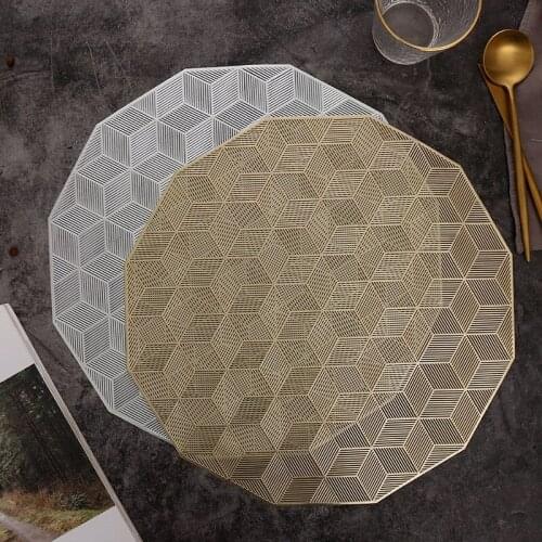 Placemat for Dining Table 6-Piece Set of Hollow Square Pattern Table Mat for Table Decoration Wedding