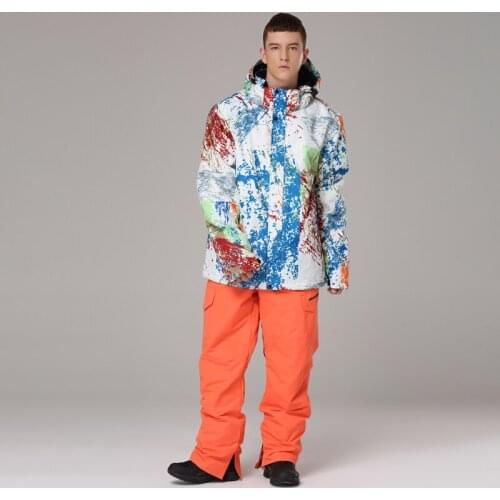 SEARIPE Professional Men Skiing Snowboarding Jackets Pants Waterproof Warm Winter Snow Ski Suits Man Snowboard Clothing Set