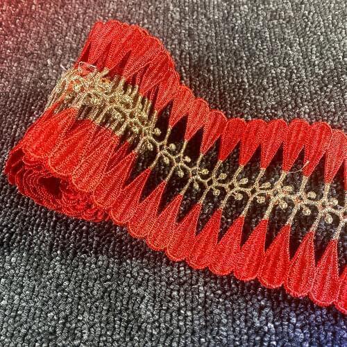 1 yard Gold thread embroidery water-soluble lace classic home clothing apparel accessories sewing collar wedding applique