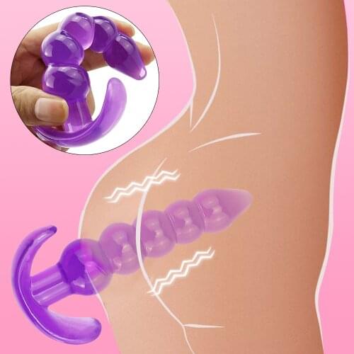 Silicone Butt Plug Prostate Massager Sex Machine G-spot Silicone Anal Beads Adult Sex Toys For Woman Men Gay Jelly Anal Plug